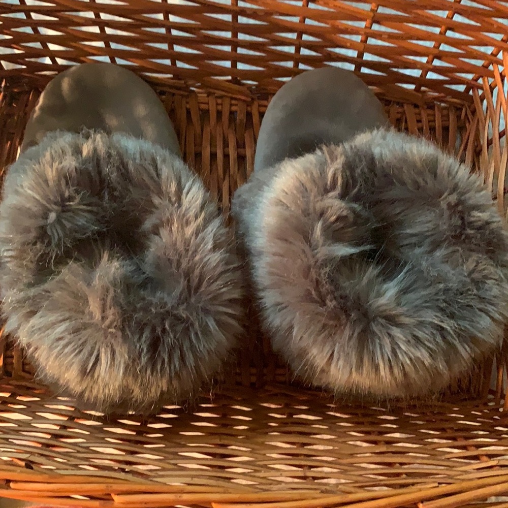 Restoration Hardware faux fur booties!